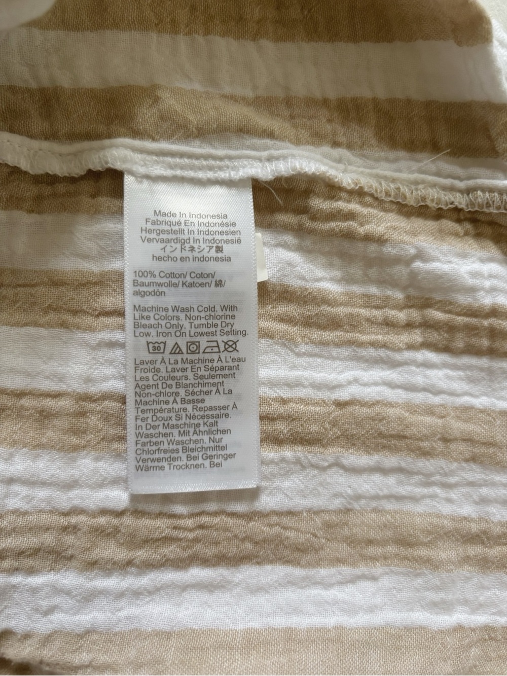 J. Crew White and Beige Striped Popover Top - Picture 5 of 5